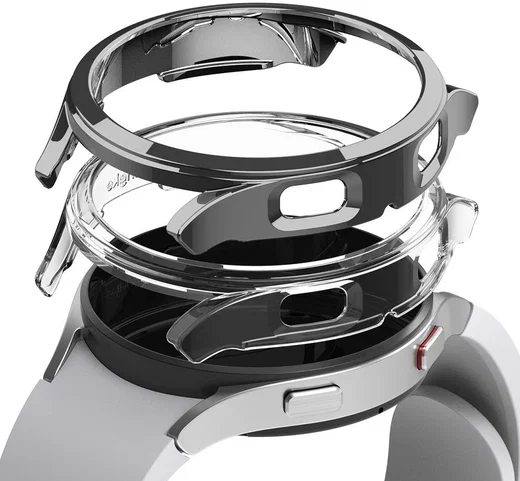 Ringke Slim - Samsung Galaxy Watch 4 44MM Hoesje (2P) - Grijs Transparant afbeelding 1