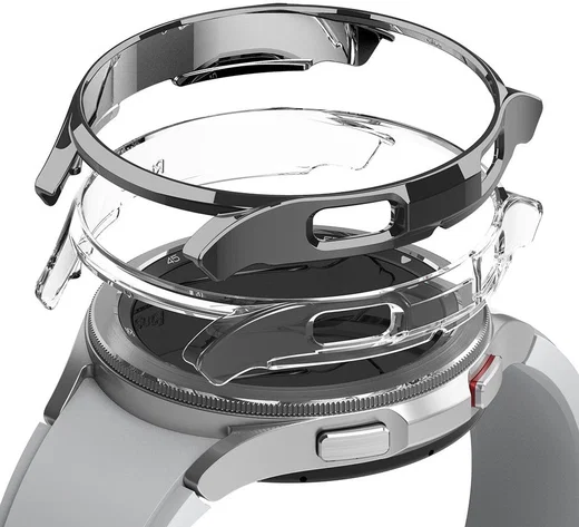 Ringke Slim - Samsung Watch 4 Classic 46MM Hoesje (2P) - Clear Zilver afbeelding 1