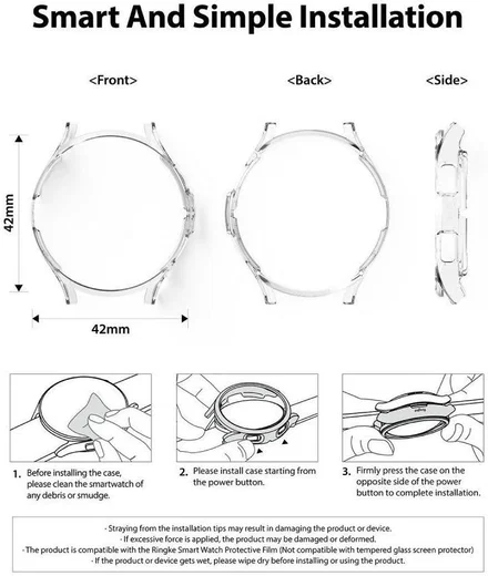 Ringke Slim - Samsung Watch 4 Classic 46MM Hoesje (2P) - Clear Zilver afbeelding 11