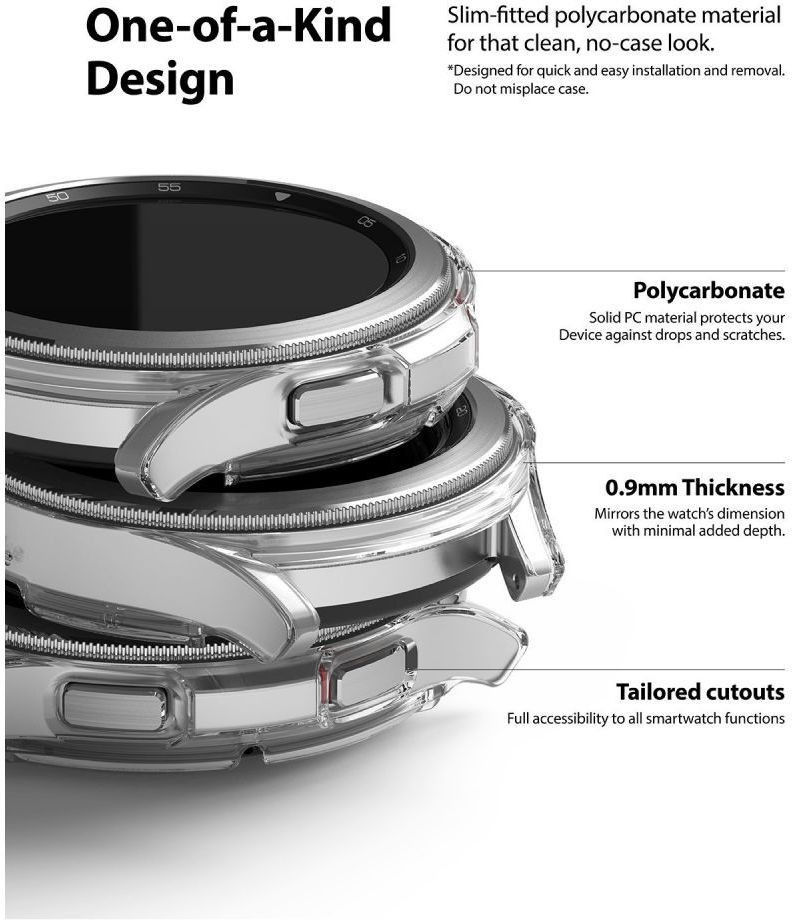 Ringke Slim - Samsung Watch 4 Classic 46MM Hoesje (2P) - Clear Zilver afbeelding 2