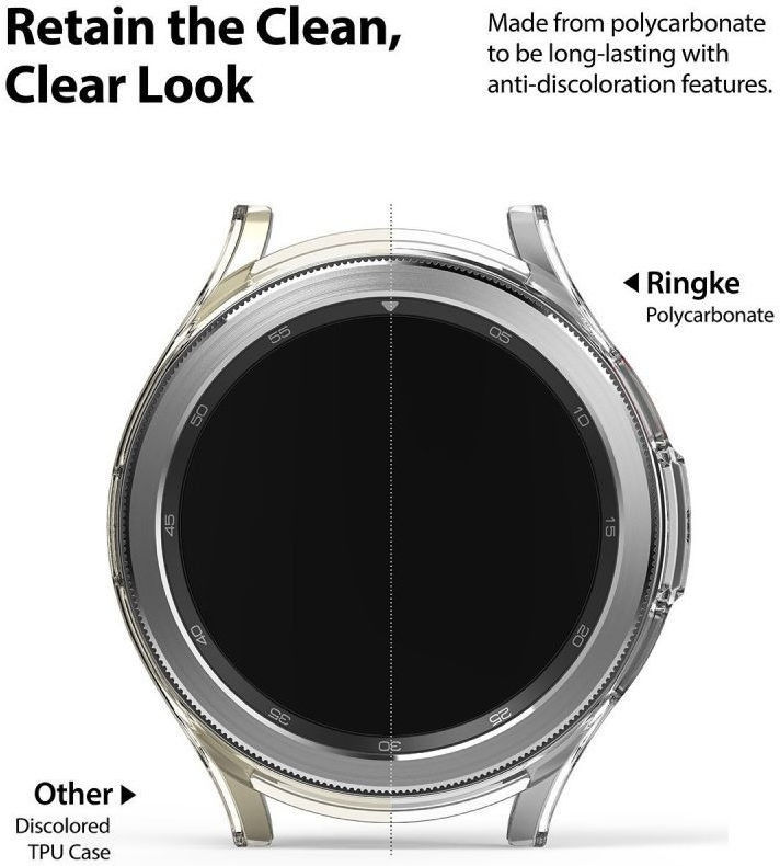 Ringke Slim - Samsung Watch 4 Classic 46MM Hoesje (2P) - Clear Zilver afbeelding 5