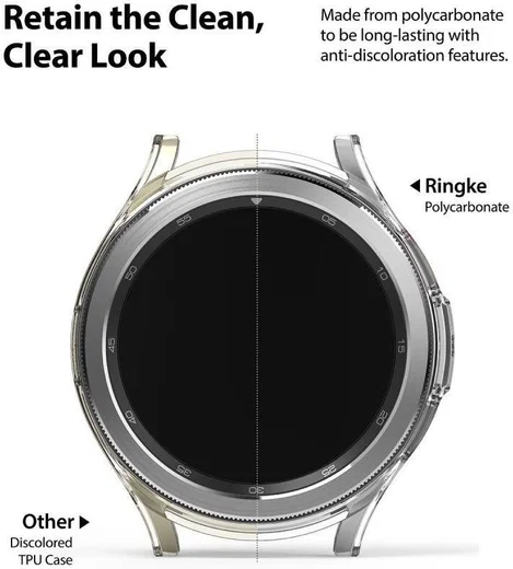 Ringke Slim - Samsung Watch 4 Classic 46MM Hoesje (2P) - Clear Zilver afbeelding 5