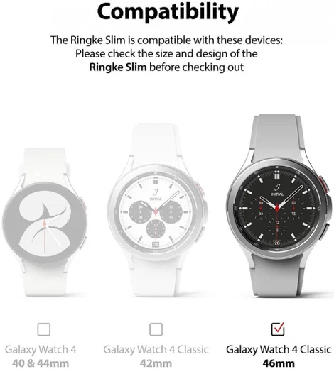 Ringke Slim - Samsung Watch 4 Classic 46MM Hoesje (2P) - Clear Zilver afbeelding 9