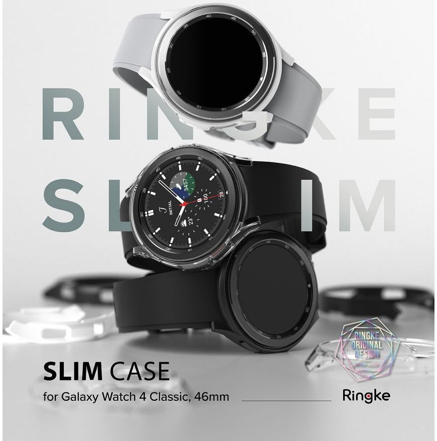 Ringke Slim - Samsung Watch 4 Classic 46MM Hoesje (2P) - Clear Zilver afbeelding 10