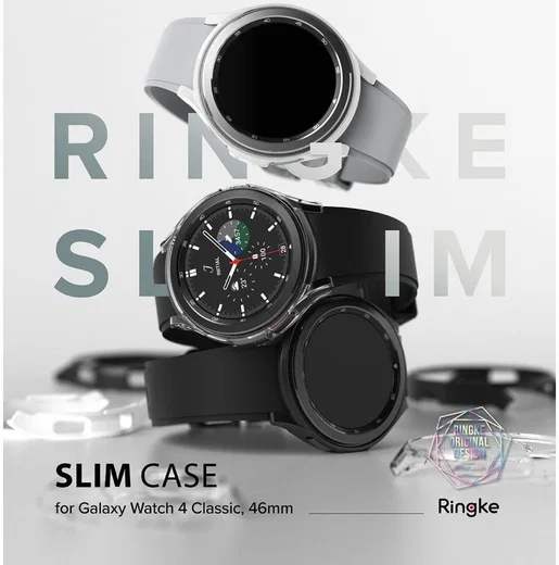 Ringke Slim - Samsung Watch 4 Classic 46MM Hoesje (2P) - Clear Zilver afbeelding 10