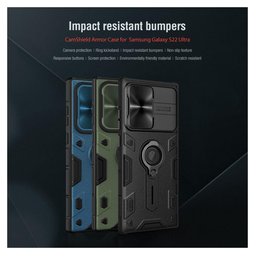 Nillkin CamShield Armor Samsung Galaxy S22 Ultra Camera Slider Groen afbeelding 6