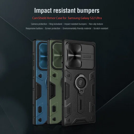 Nillkin CamShield Armor Samsung Galaxy S22 Ultra Camera Slider Blauw afbeelding 6