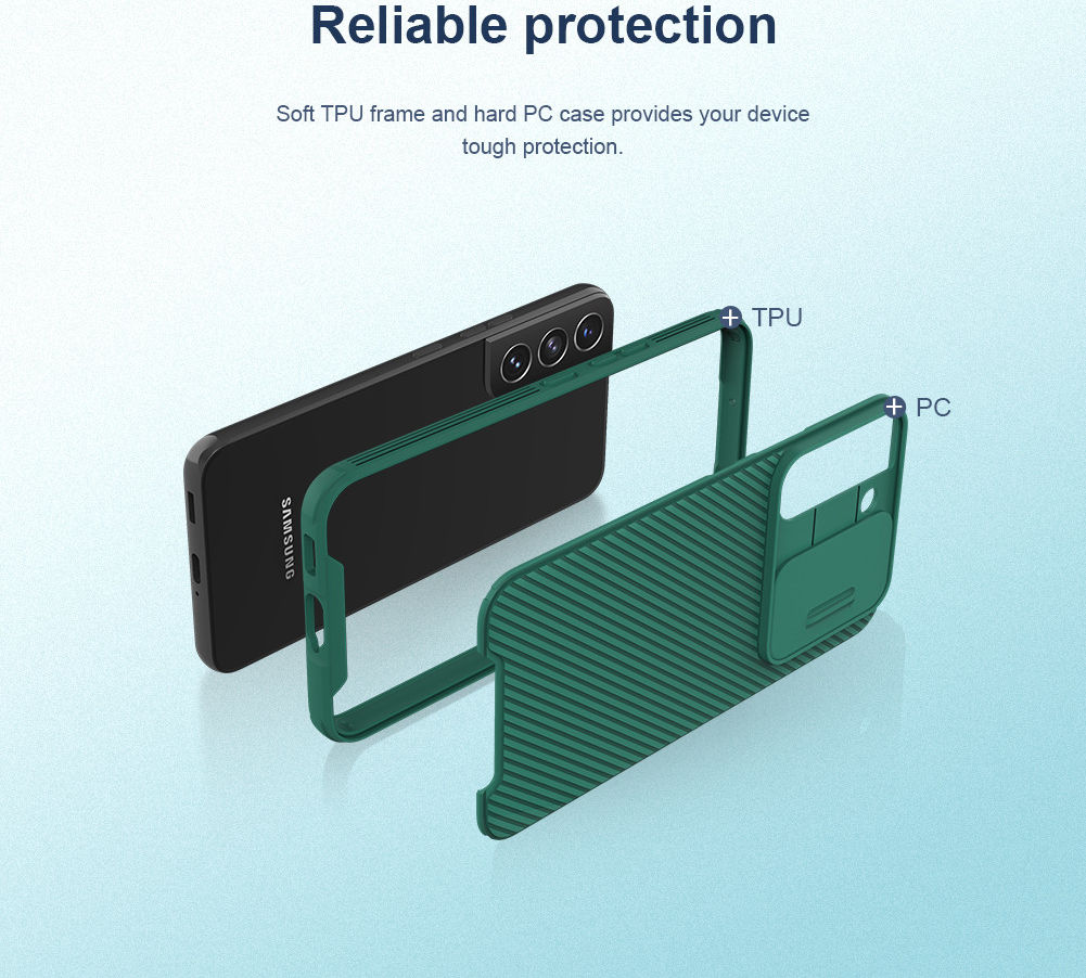 Nillkin CamShield Samsung Galaxy S22 Hoesje met Camera Slider Blauw afbeelding 8