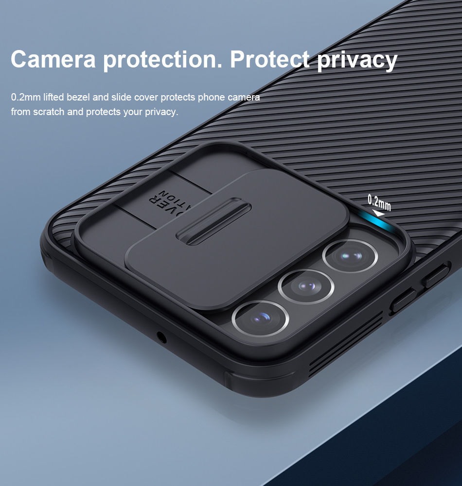 Nillkin CamShield Samsung Galaxy S22 Hoesje met Camera Slider Blauw afbeelding 5