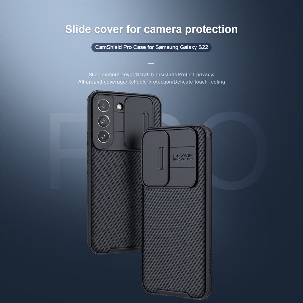 Nillkin CamShield Samsung Galaxy S22 Hoesje met Camera Slider Blauw afbeelding 7