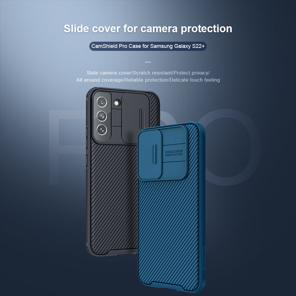 Nillkin CamShield Samsung Galaxy S22 Plus Hoesje Camera Slider Blauw afbeelding 5