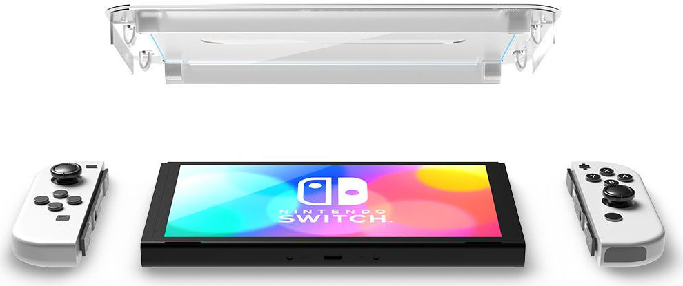 Spigen EZ Fit Glas.tR Nintendo Switch OLED Screen Protector (2-Pack) afbeelding 11