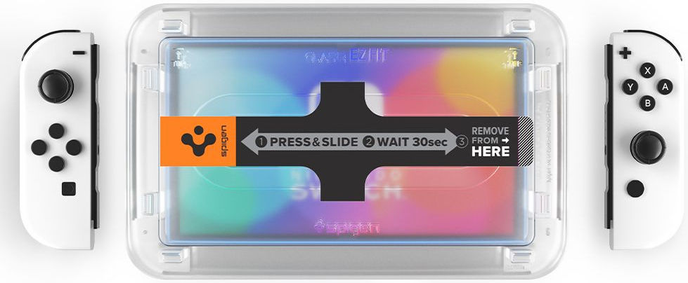 Spigen EZ Fit Glas.tR Nintendo Switch OLED Screen Protector (2-Pack) afbeelding 12