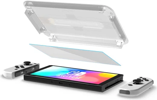 Spigen EZ Fit Glas.tR Nintendo Switch OLED Screen Protector (2-Pack) afbeelding 4