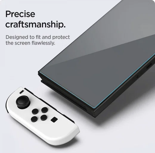 Spigen EZ Fit Glas.tR Nintendo Switch OLED Screen Protector (2-Pack) afbeelding 8