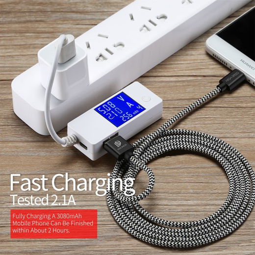 Dux Ducis Fast Charging 2.1A Apple Lightning Oplaad Kabel 0.25 Meter afbeelding 3