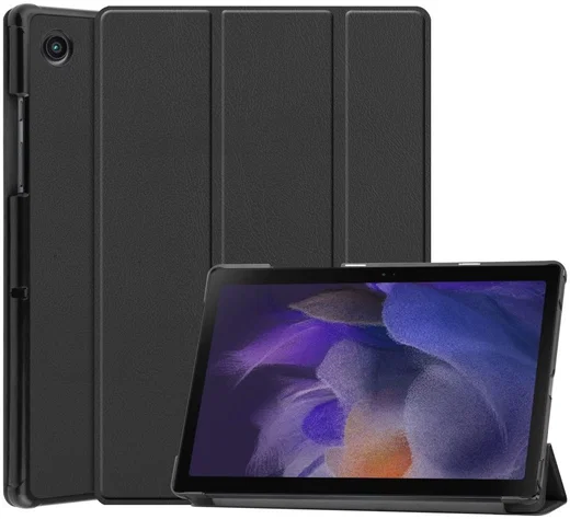 Samsung Galaxy Tab A8 Hoes Tri-Fold Book Case Zwart afbeelding 1