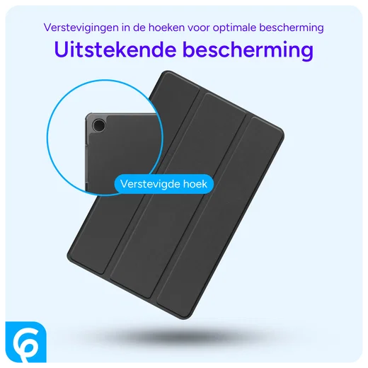 Samsung Galaxy Tab A8 Hoes Tri-Fold Book Case Zwart afbeelding 2