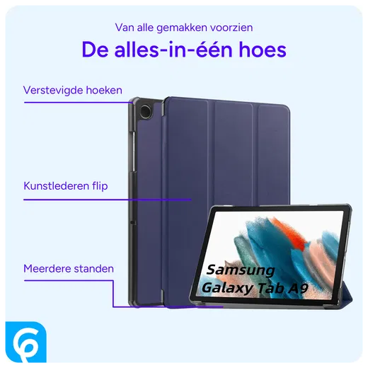 Samsung Galaxy Tab A8 Hoes Tri-Fold Book Case Blauw afbeelding 3