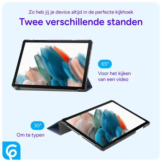 Samsung Galaxy Tab A8 Hoes Tri-Fold Book Case Blauw afbeelding 6