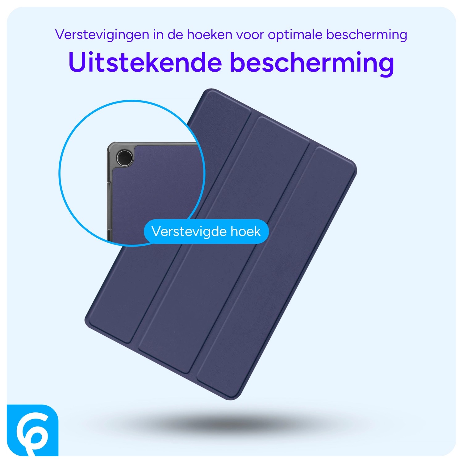 Samsung Galaxy Tab A8 Hoes Tri-Fold Book Case Blauw afbeelding 2