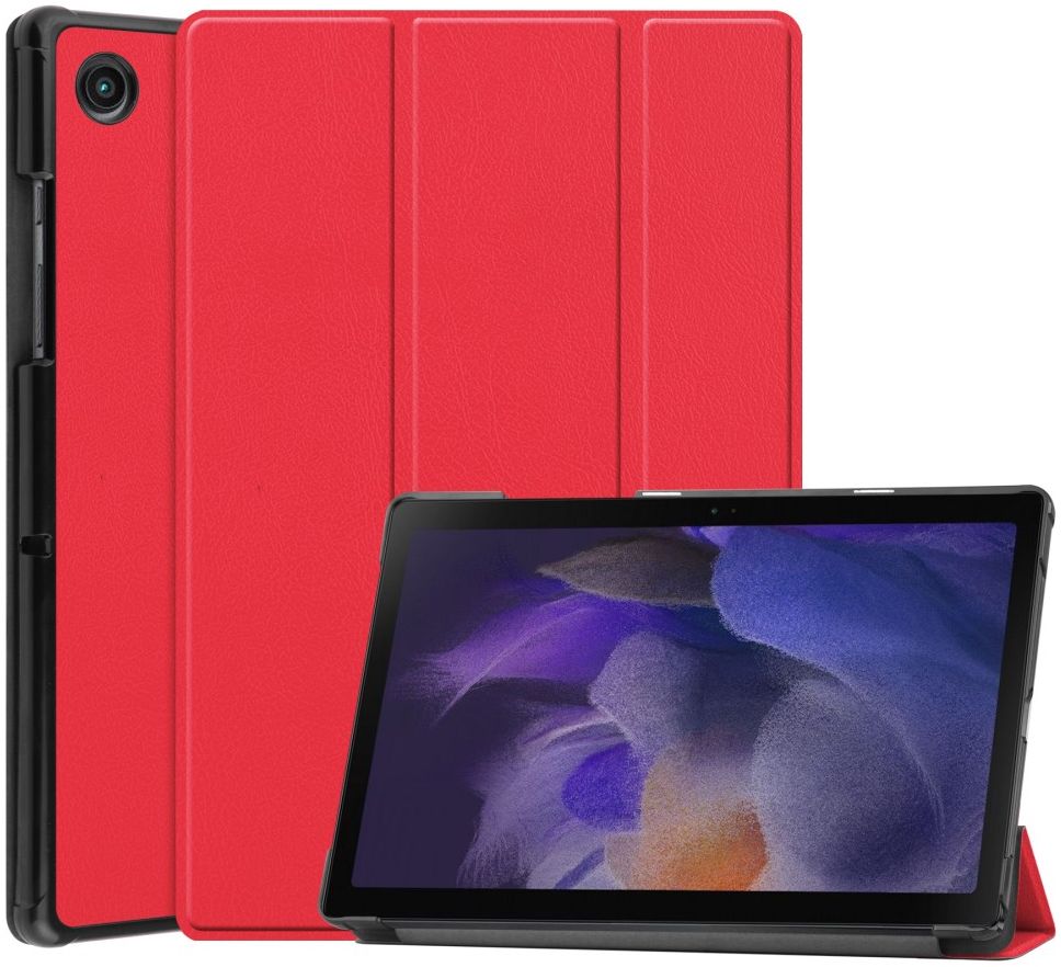 Samsung Galaxy Tab A8 Hoes Tri-Fold Book Case Rood afbeelding 1