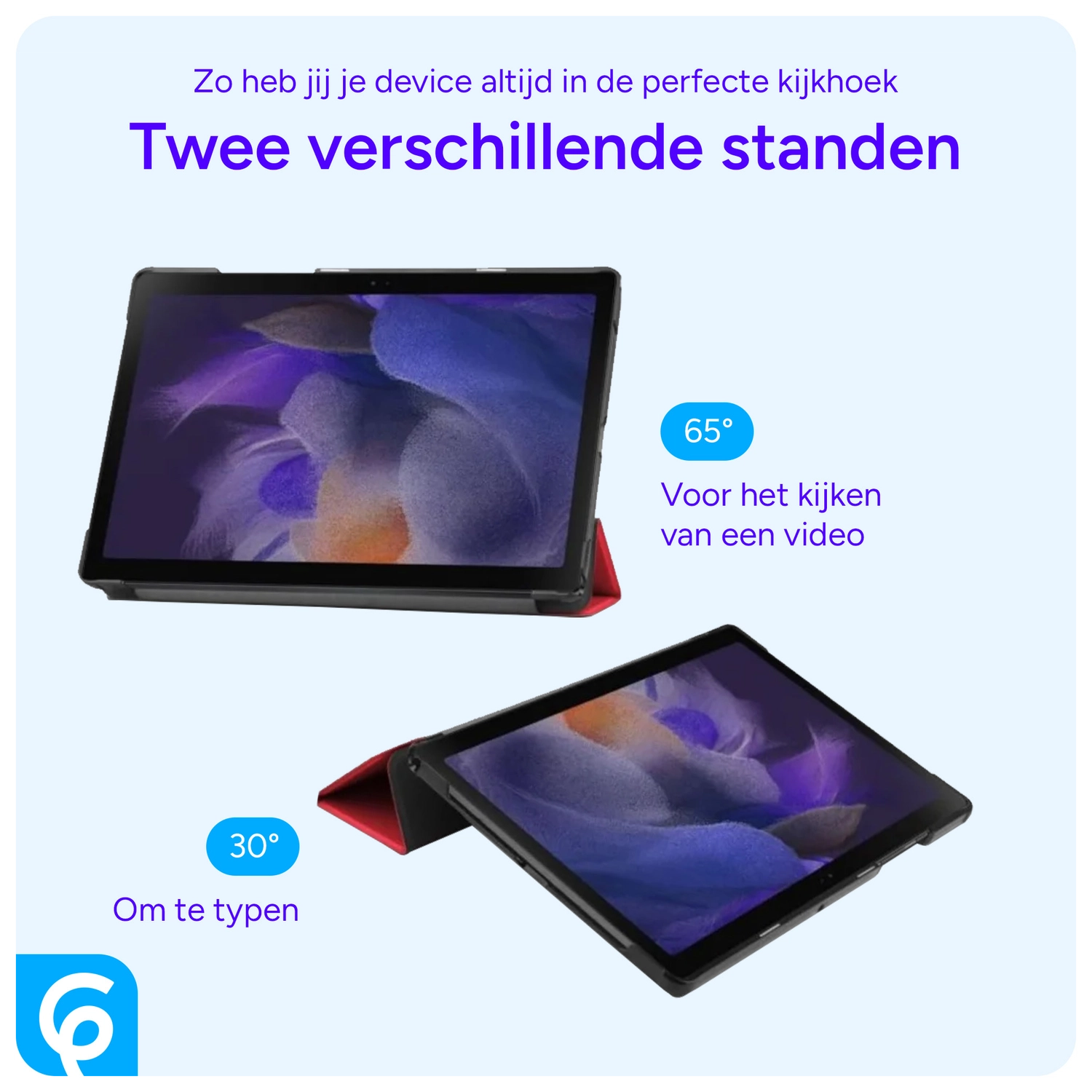 Samsung Galaxy Tab A8 Hoes Tri-Fold Book Case Rood afbeelding 6
