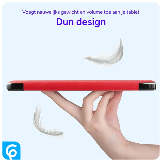 Samsung Galaxy Tab A8 Hoes Tri-Fold Book Case Rood afbeelding 7