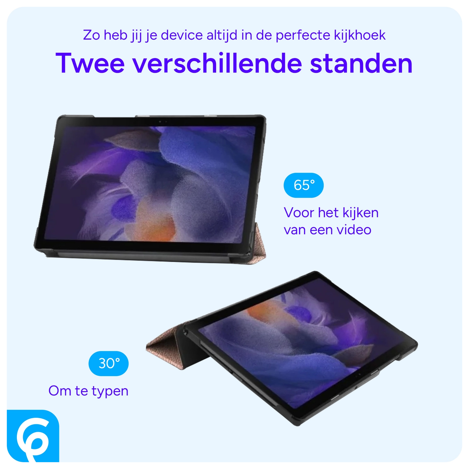 Samsung Galaxy Tab A8 Hoes Tri-Fold Book Case Roze Goud afbeelding 6