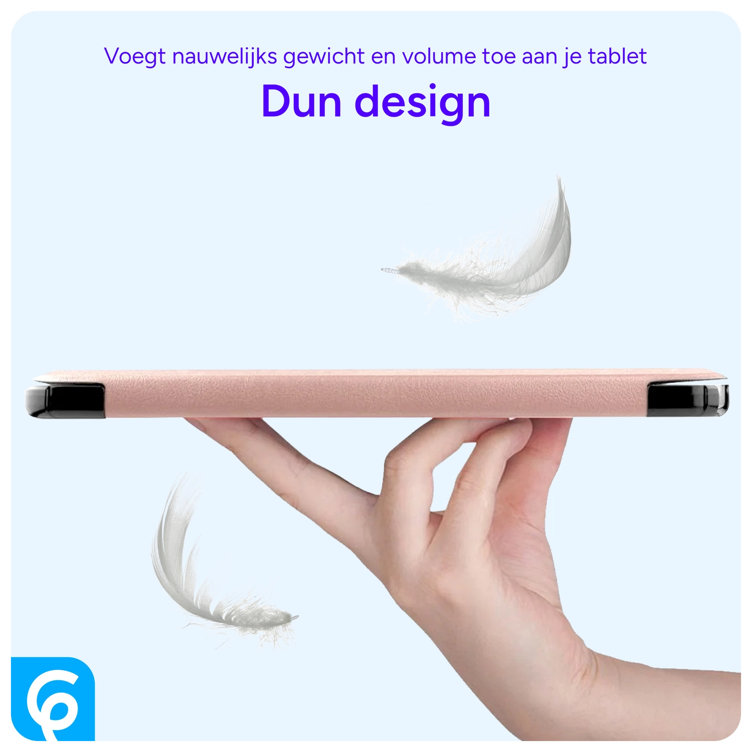 Samsung Galaxy Tab A8 Hoes Tri-Fold Book Case Roze Goud afbeelding 7