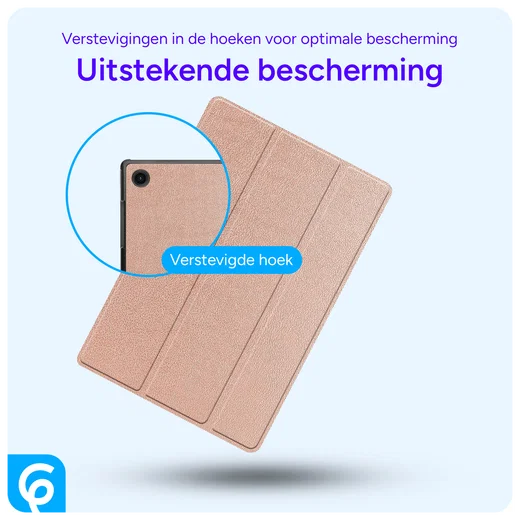 Samsung Galaxy Tab A8 Hoes Tri-Fold Book Case Roze Goud afbeelding 2