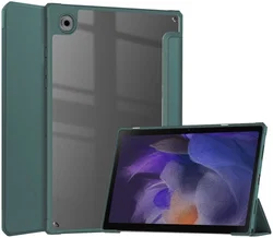 Samsung Galaxy Tab A8 Hoes Tri-Fold Book Case Kunstleer Groen afbeelding