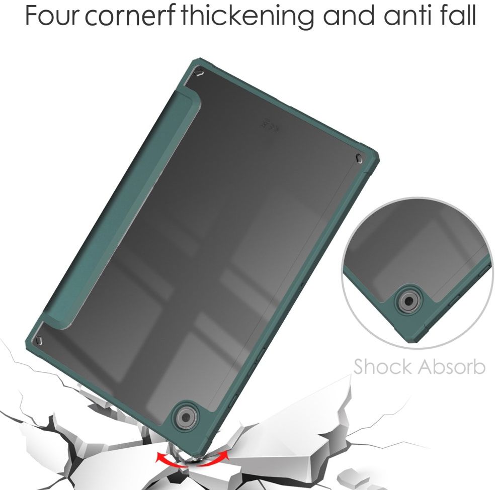 Samsung Galaxy Tab A8 Hoes Tri-Fold Book Case Kunstleer Groen afbeelding 2