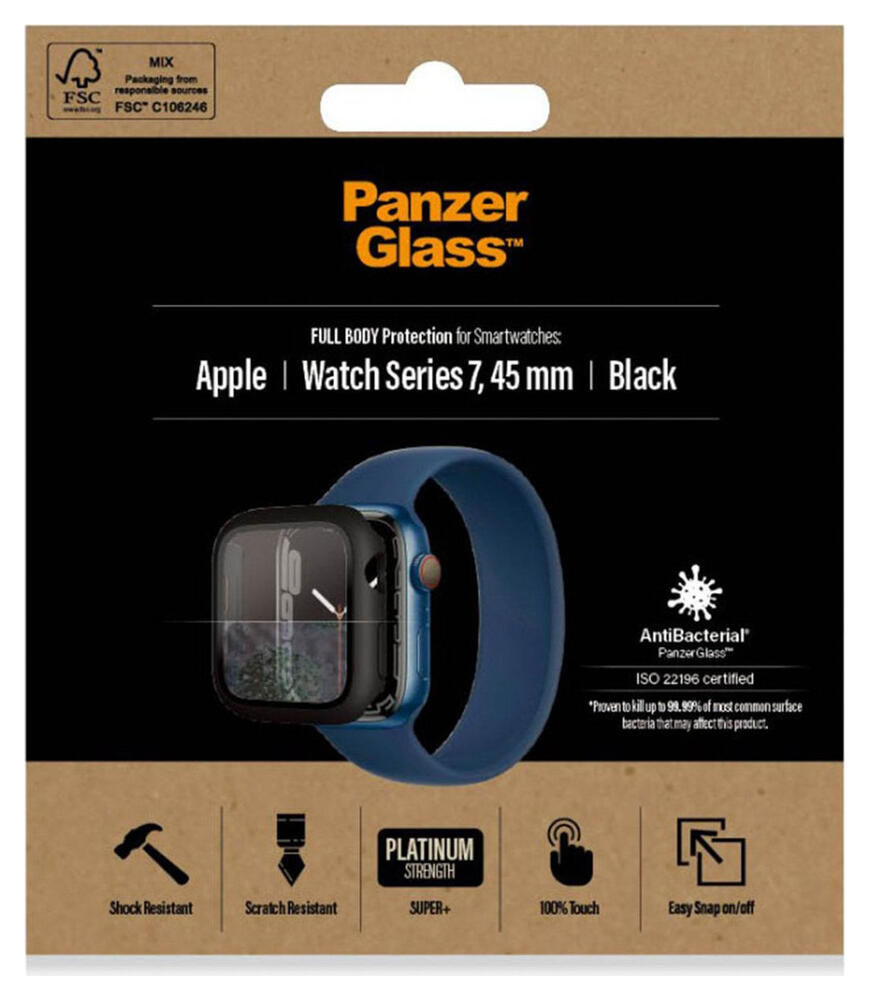 PanzerGlass Full Body Apple Watch 7/8/9 45MM Hoesje Zwart afbeelding 12
