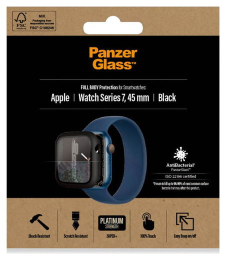 PanzerGlass Full Body Apple Watch 7/8/9 45MM Hoesje Zwart afbeelding 12