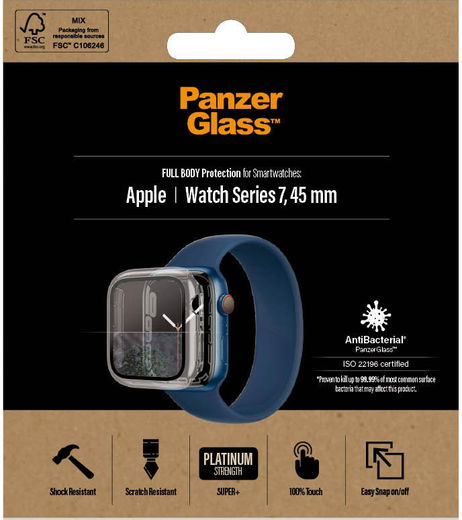 PanzerGlass Full Body Apple Watch 7/8/9 45MM Hoesje Transparant afbeelding 11