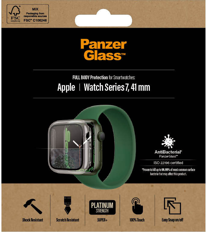 PanzerGlass Full Body  Apple Watch 7/8/9 41MM Hoesje Transparant afbeelding 12