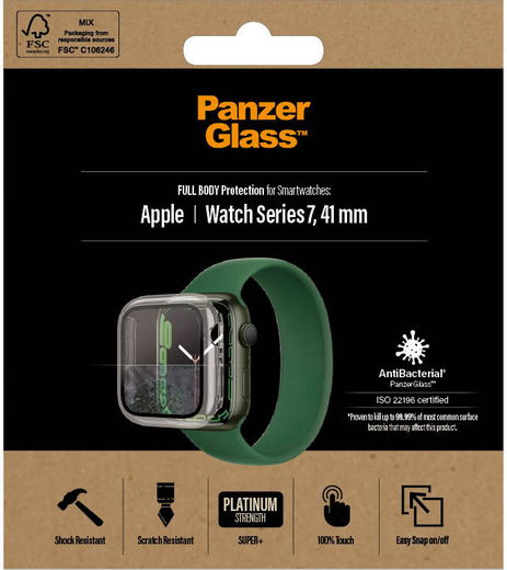 PanzerGlass Full Body  Apple Watch 7/8/9 41MM Hoesje Transparant afbeelding 12