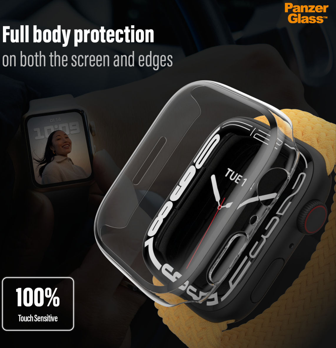 PanzerGlass Full Body  Apple Watch 7/8/9 41MM Hoesje Transparant afbeelding 7