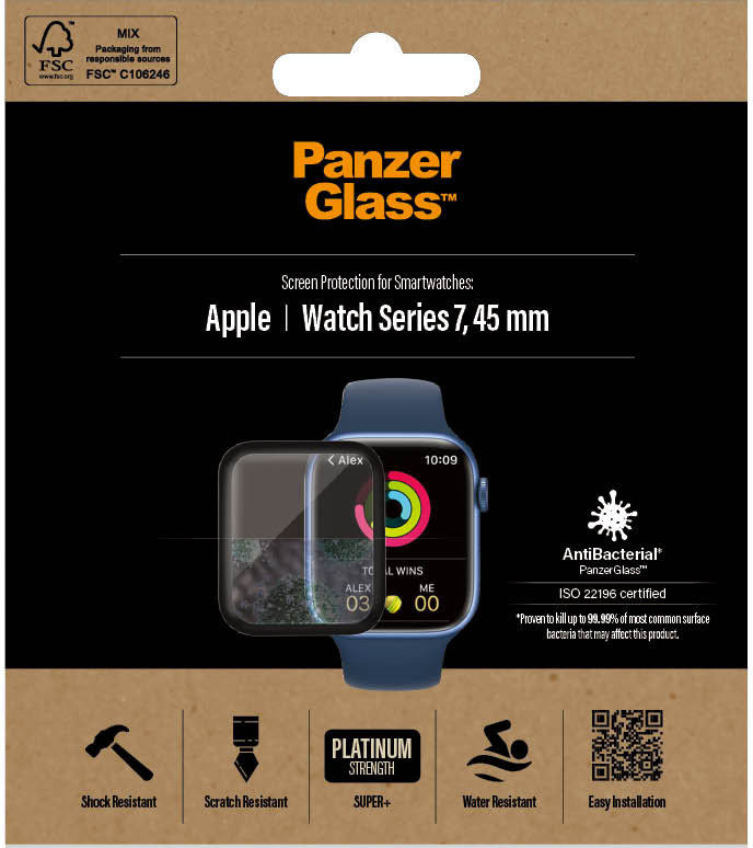 PanzerGlass - Apple Watch Series 7 / 8 / 9 45MM Screen Protector afbeelding 6