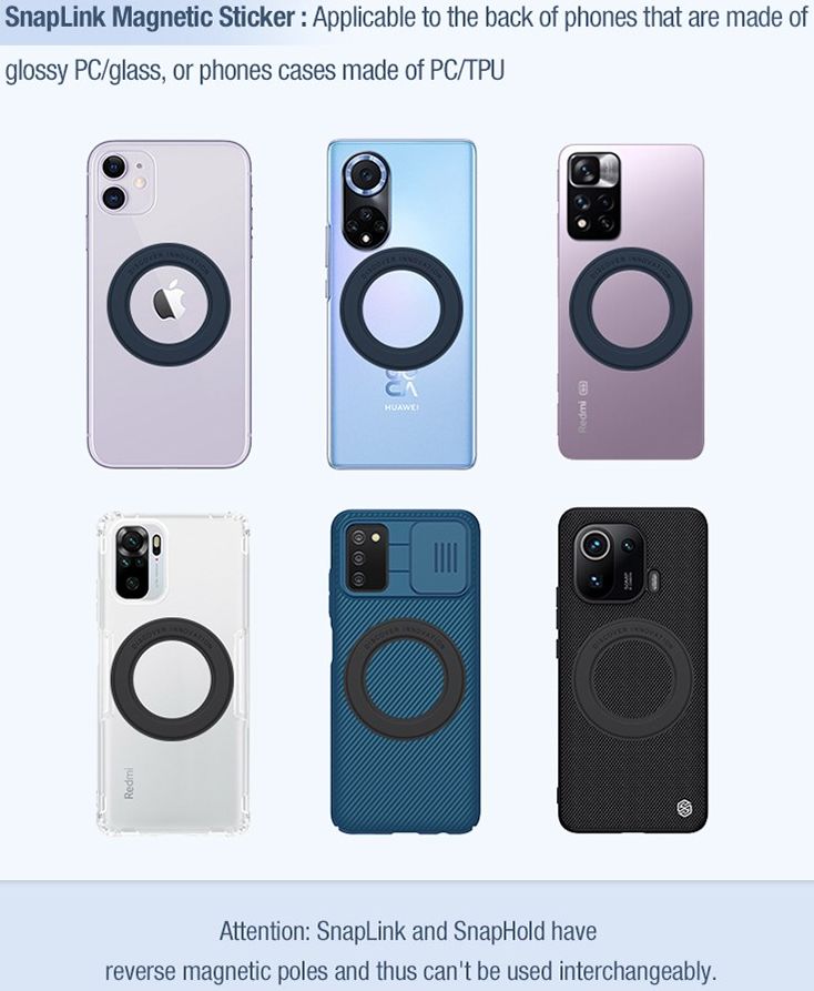 Nillkin SnapLink MagSafe Sticker Versterker voor Telefoonhoesjes Blauw afbeelding 11
