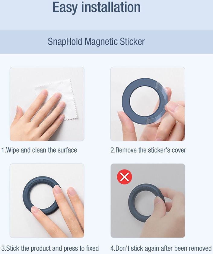 Nillkin SnapLink MagSafe Sticker Versterker voor Telefoonhoesjes Blauw afbeelding 12