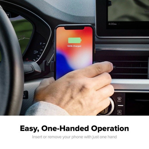 Mophie Telefoonhouder Auto / Draadloze Oplader met Adapter 10W Zwart afbeelding 4