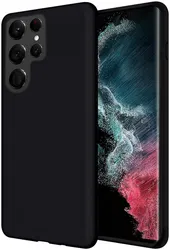 Samsung Galaxy S22 Ultra Hoesje Siliconen Back Cover Zwart afbeelding