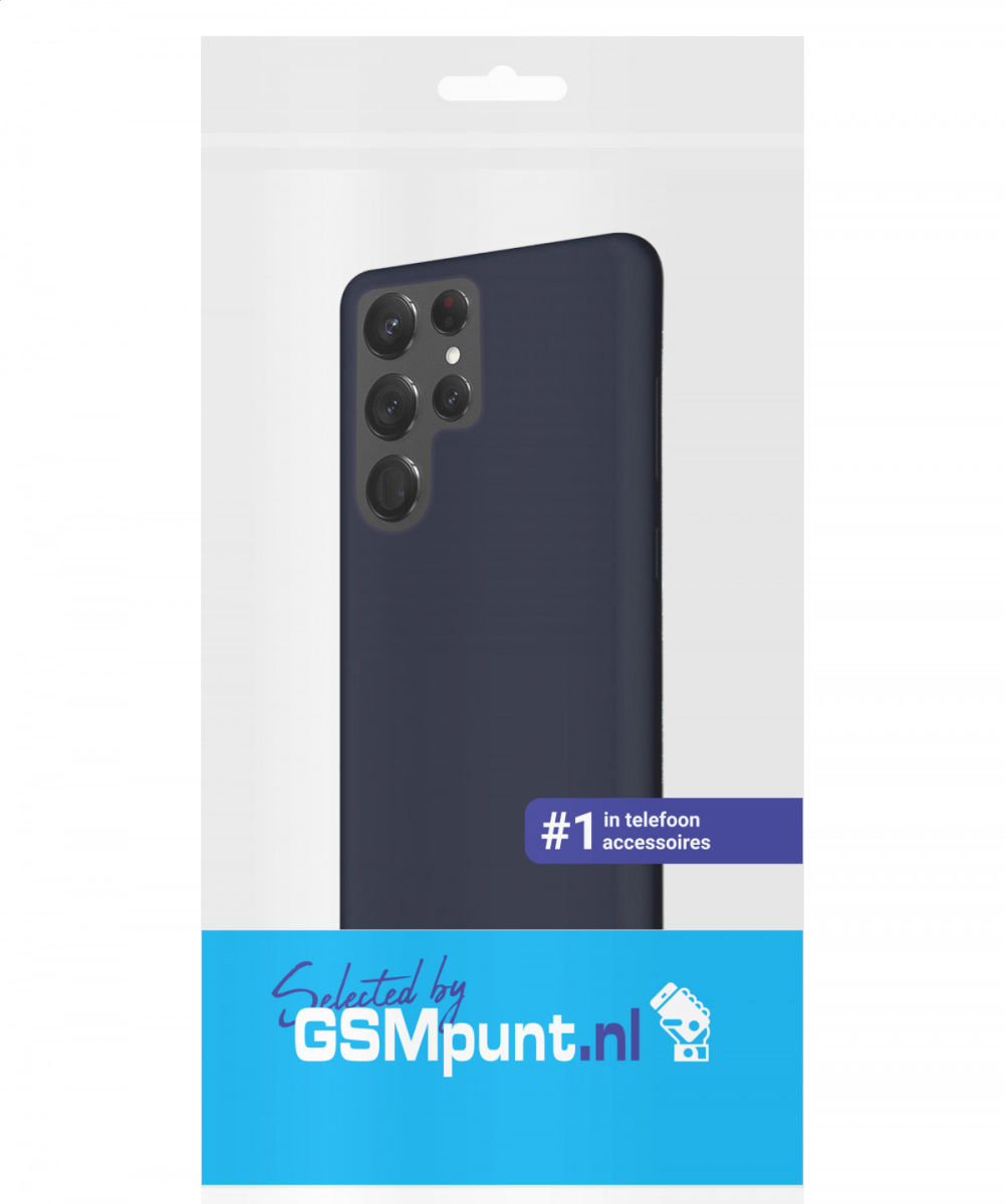 Samsung Galaxy S22 Ultra Hoesje Siliconen Back Cover Blauw afbeelding 4