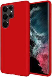 Samsung Galaxy S22 Ultra Hoesje Siliconen Back Cover Rood afbeelding