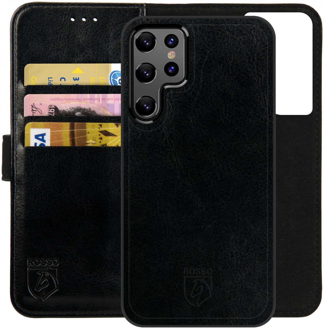 Rosso Element 2-in-1 Samsung Galaxy S22 Ultra Hoesje Zwart afbeelding 1