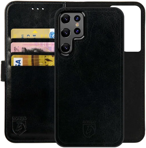 Rosso Element 2-in-1 Samsung Galaxy S22 Ultra Hoesje Zwart afbeelding 1