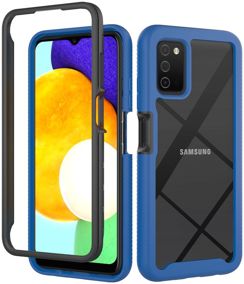 Samsung Galaxy A03s Hoesje Volledig Schokbestendig Hybride Cover Blauw afbeelding 1