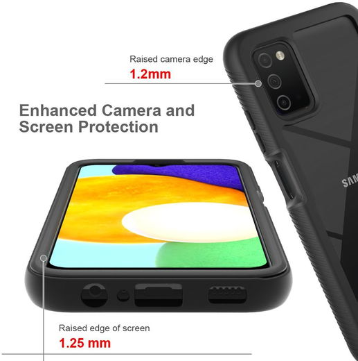 Samsung Galaxy A03s Hoesje Volledig Schokbestendig Hybride Cover Blauw afbeelding 5